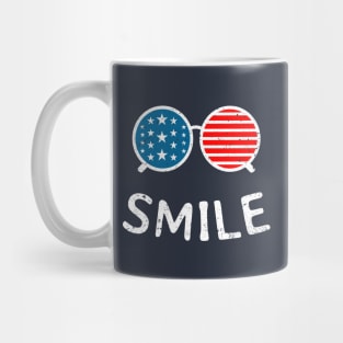 Vintage USA Flag Smile Sunglasses Mug